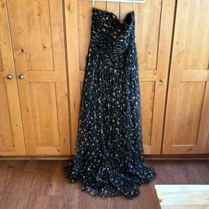 NWT Anthropologie formal black and gold dress